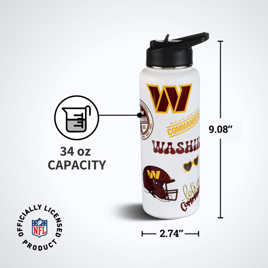 34oz Team Spirit Water Bottle I | Washington Commanders