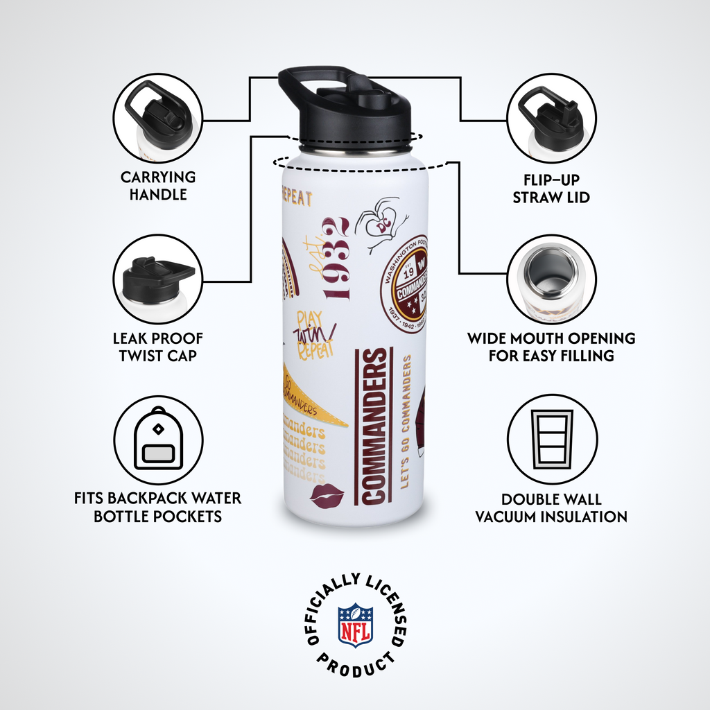 34oz Team Spirit Water Bottle I | Washington Commanders