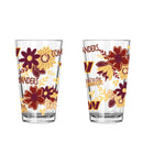 2pk 16oz Pint Glass, DP, Flowers | Washington Commanders