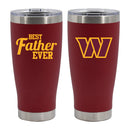 20oz Maroon Stainless Steel Tumbler, Direct Print, Best Father Ever Design, Washington Commanders
