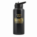 32 oz Stainless Steel Water Bottle with Gold Etched Classic Crew Team Design, Washington Commanders