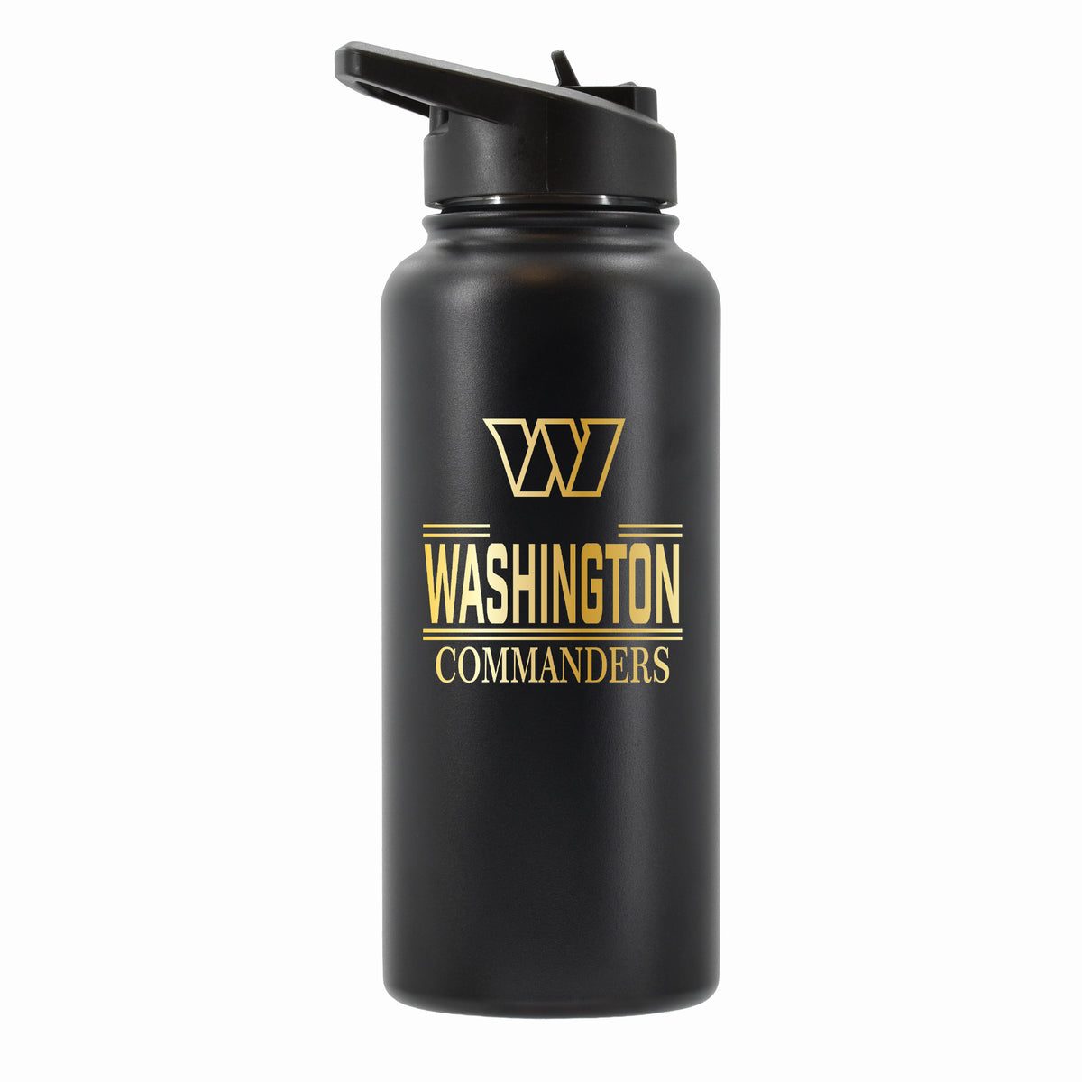 32 oz Stainless Steel Water Bottle with Gold Etched Classic Crew Team Design, Washington Commanders