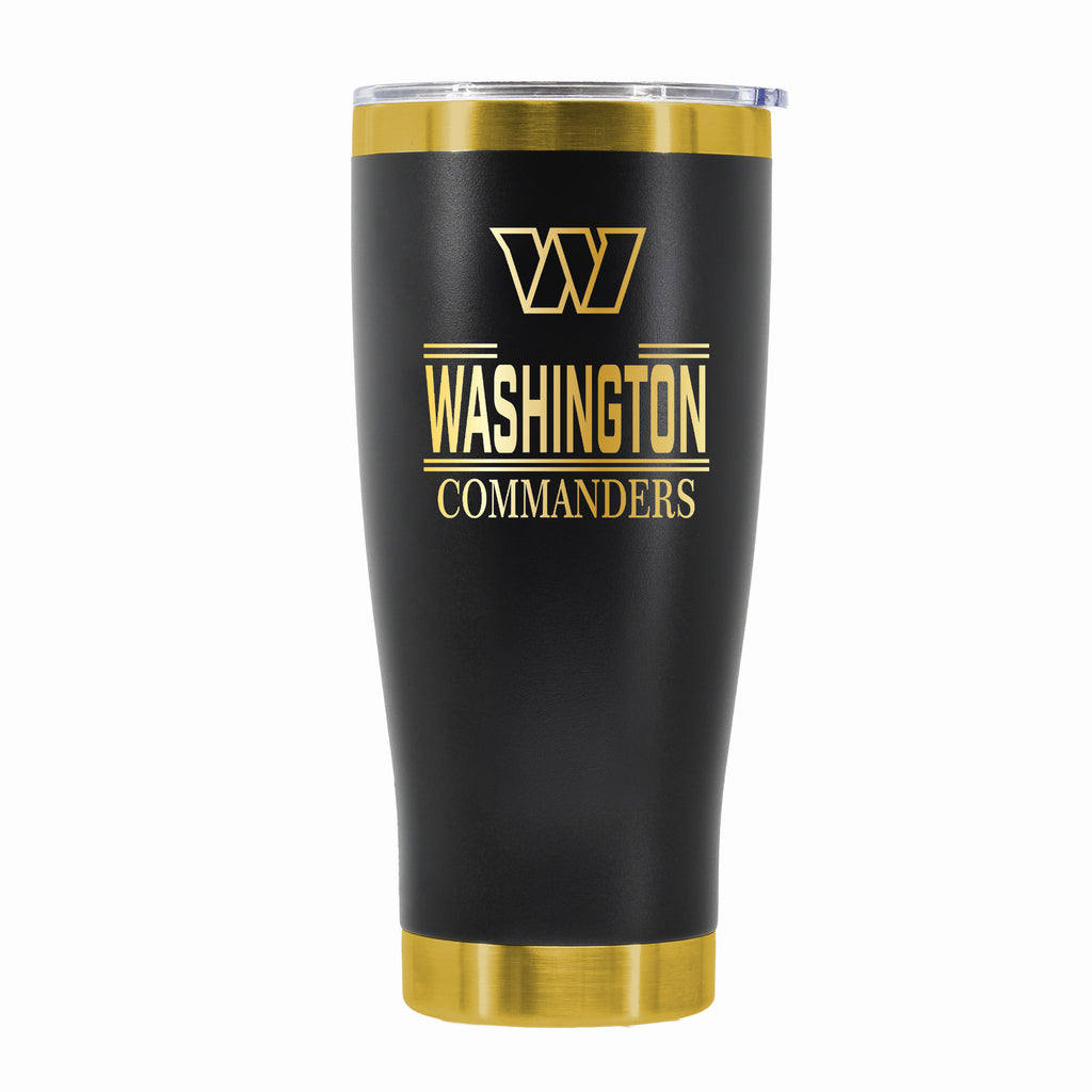 24 oz Stainless Steel Tumbler with Gold Accents & Etched Classic Crew Team Design, Washington Commanders