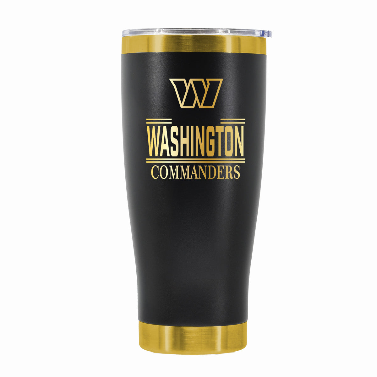 24 oz Stainless Steel Tumbler with Gold Accents & Etched Classic Crew Team Design, Washington Commanders