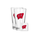 2 Pack Pint and Coasters set  | University Of Wisconsin