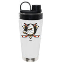 22oz White Stainless Steel Beverage Blender Bottle, Direct Print, Anaheim Ducks