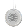 3.25in Round Glass Ornament, Etched, Boston Bruins