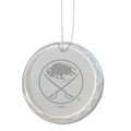 3.25in Round Glass Ornament, Etched, Buffalo Sabres
