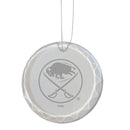 3.25in Round Glass Ornament, Etched, Buffalo Sabres