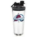 24oz White Stainless Steel Beverage Shaker Bottle, Direct Print, Colorado Avalanche