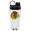 22oz White Stainless Steel Beverage Blender Bottle, Direct Print, Chicago Blackhawks
