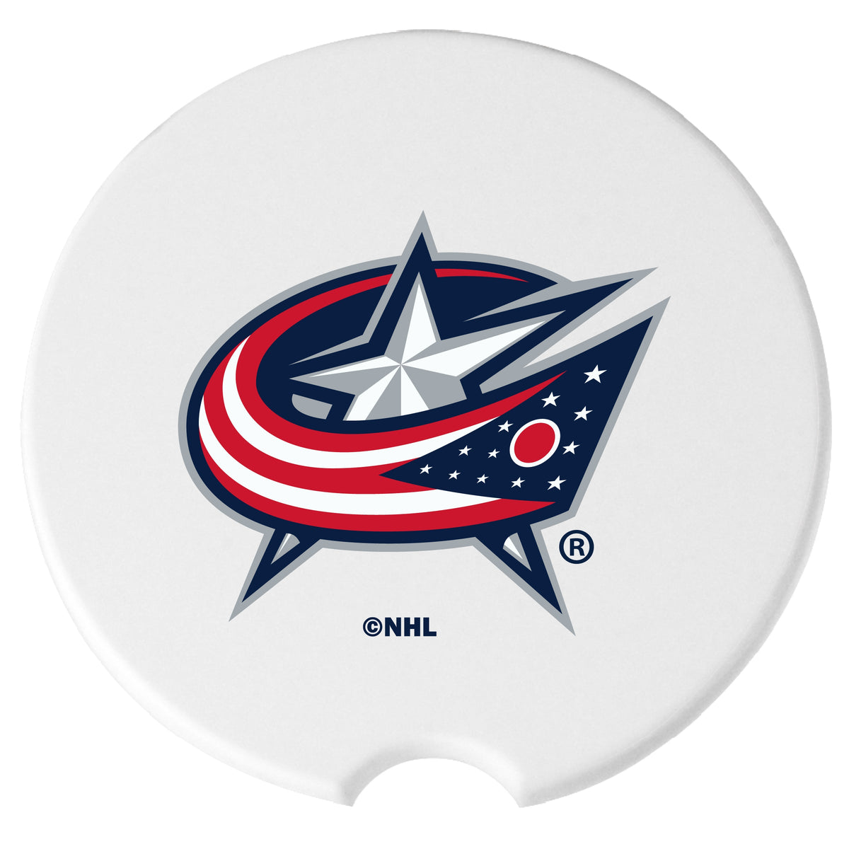 2pk Ceramic Travel Coaster Set, Flatbed Print, Columbus Blue Jackets