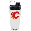 22oz White Stainless Steel Beverage Blender Bottle, Direct Print, Calgary Flames