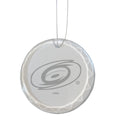 3.25in Round Glass Ornament, Etched, Carolina Hurricanes