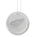 3.25in Round Glass Ornament, Etched, Detroit Red Wings