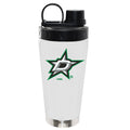 22oz White Stainless Steel Beverage Blender Bottle, Direct Print, Dallas Stars