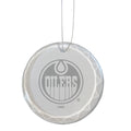 3.25in Round Glass Ornament, Etched, Edmonton Oilers