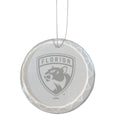 3.25in Round Glass Ornament, Etched, Florida Panthers