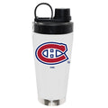 22oz White Stainless Steel Beverage Blender Bottle, Direct Print, Montreal Canadiens