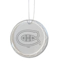 3.25in Round Glass Ornament, Etched, Montreal Canadiens