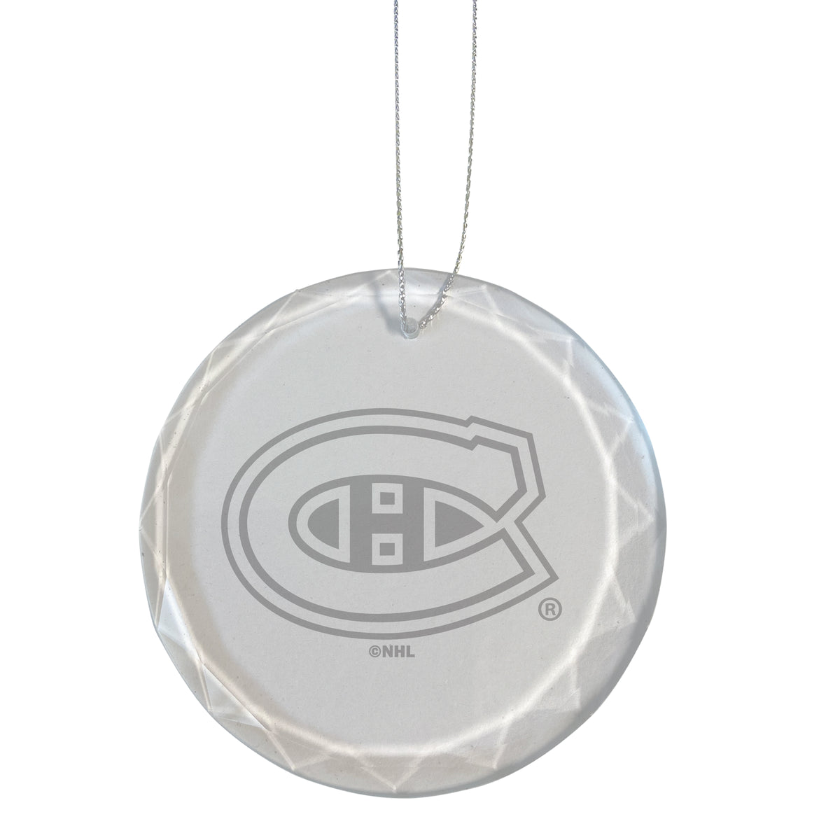 3.25in Round Glass Ornament, Etched, Montreal Canadiens