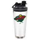 24oz White Stainless Steel Beverage Shaker Bottle, Direct Print, Minnesota Wild