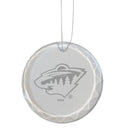 3.25in Round Glass Ornament, Etched, Minnesota Wild