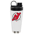 22oz White Stainless Steel Beverage Blender Bottle, Direct Print, New Jersey Devils
