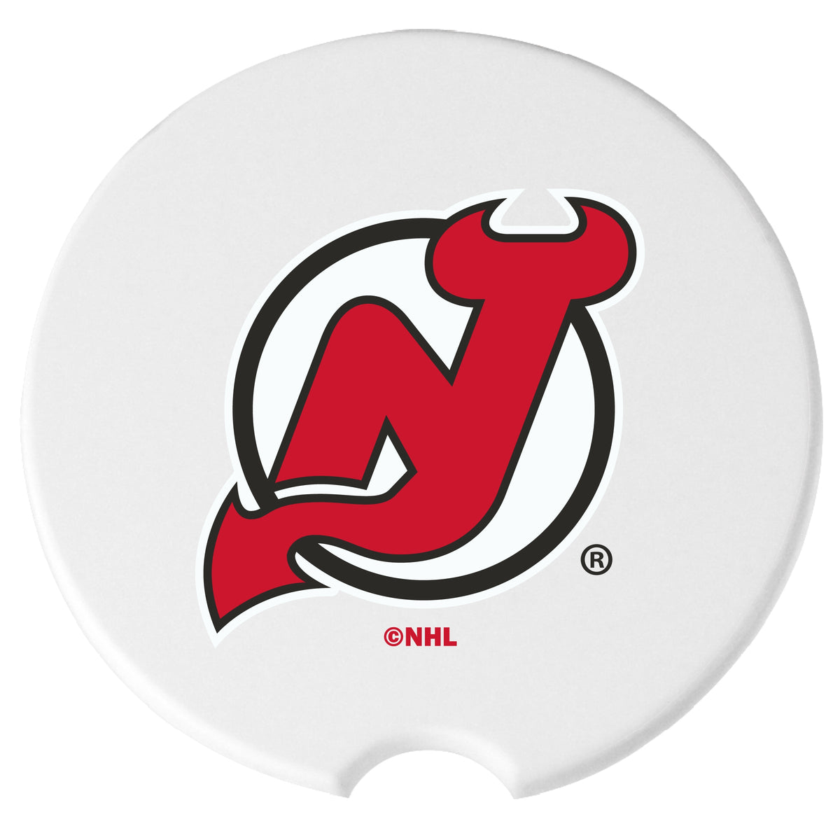 2pk Ceramic Travel Coaster Set, Flatbed Print, New Jersey Devils