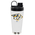 22oz White Stainless Steel Beverage Blender Bottle, Direct Print, Nashville Predators