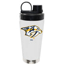 22oz White Stainless Steel Beverage Blender Bottle, Direct Print, Nashville Predators