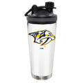 24oz White Stainless Steel Beverage Shaker Bottle, Direct Print, Nashville Predators