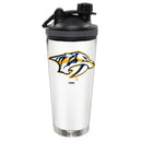 24oz White Stainless Steel Beverage Shaker Bottle, Direct Print, Nashville Predators