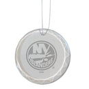 3.25in Round Glass Ornament, Etched, New York Islanders
