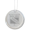 3.25in Round Glass Ornament, Etched, New York Rangers