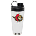 22oz White Stainless Steel Beverage Blender Bottle, Direct Print, Ottawa Senators