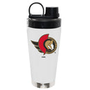 22oz White Stainless Steel Beverage Blender Bottle, Direct Print, Ottawa Senators