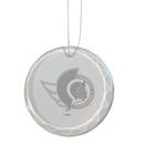 3.25in Round Glass Ornament, Etched, Ottawa Senators