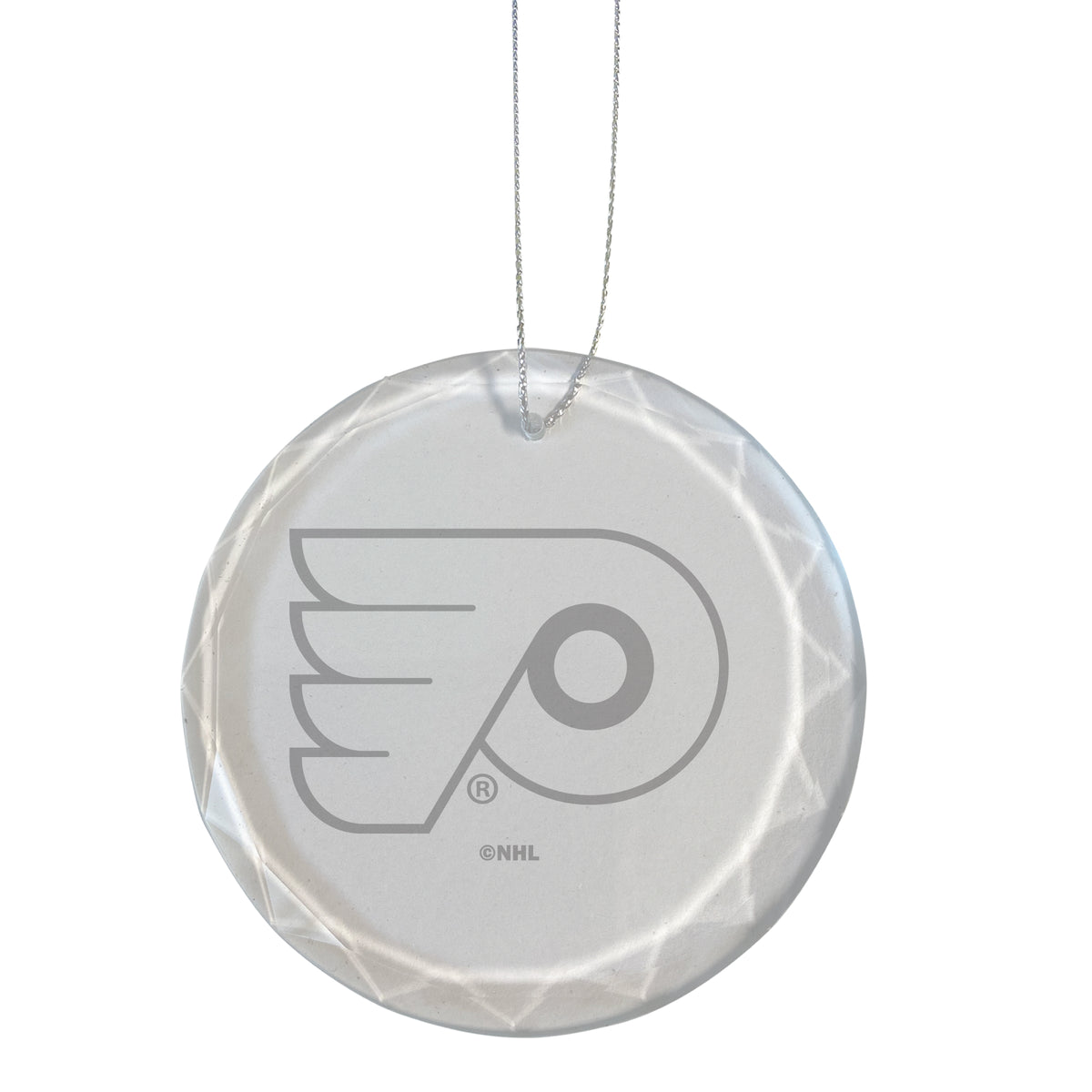 3.25in Round Glass Ornament, Etched, Philadelphia Flyers