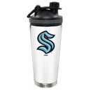 24oz White Stainless Steel Beverage Shaker Bottle, Direct Print, Seattle Kraken