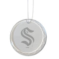 3.25in Round Glass Ornament, Etched, Seattle Kraken
