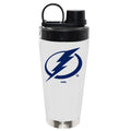 22oz White Stainless Steel Beverage Blender Bottle, Direct Print, Tampa Bay Lightning
