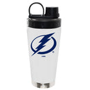 22oz White Stainless Steel Beverage Blender Bottle, Direct Print, Tampa Bay Lightning