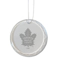 3.25in Round Glass Ornament, Etched, Toronto Maple Leafs