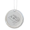 3.25in Round Glass Ornament, Etched, Utah Mammoth