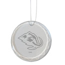 3.25in Round Glass Ornament, Etched, Utah Mammoth