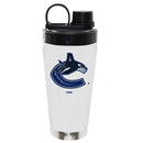 22oz White Stainless Steel Beverage Blender Bottle, Direct Print, Vancouver Canucks