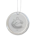3.25in Round Glass Ornament, Etched, Vancouver Canucks