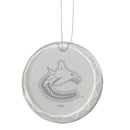 3.25in Round Glass Ornament, Etched, Vancouver Canucks