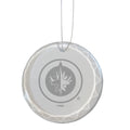 3.25in Round Glass Ornament, Etched, Winnipeg Jets